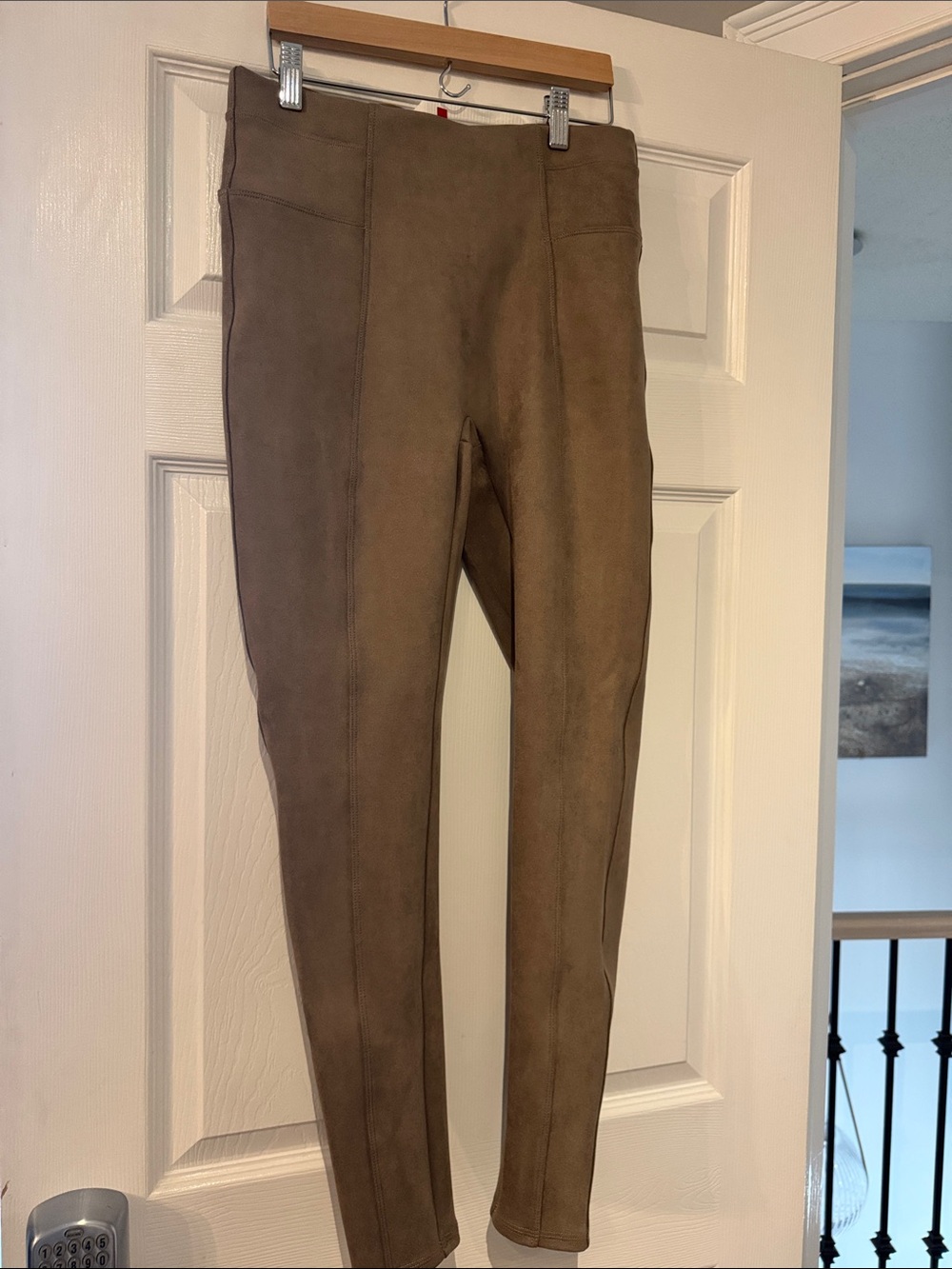 SPANX Brown Suede-Look Leggings